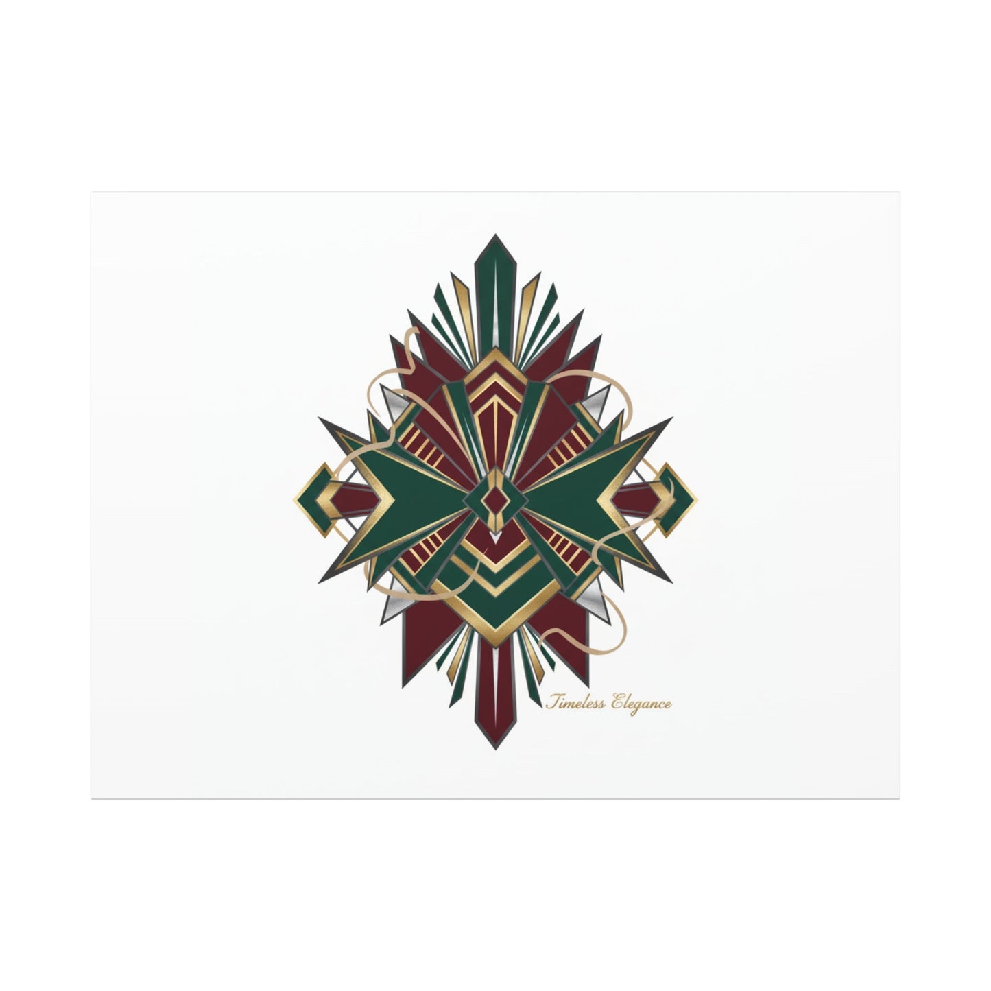 Art Deco geometric brass print Canvas | Neo-Deco chrome & gold fan motif