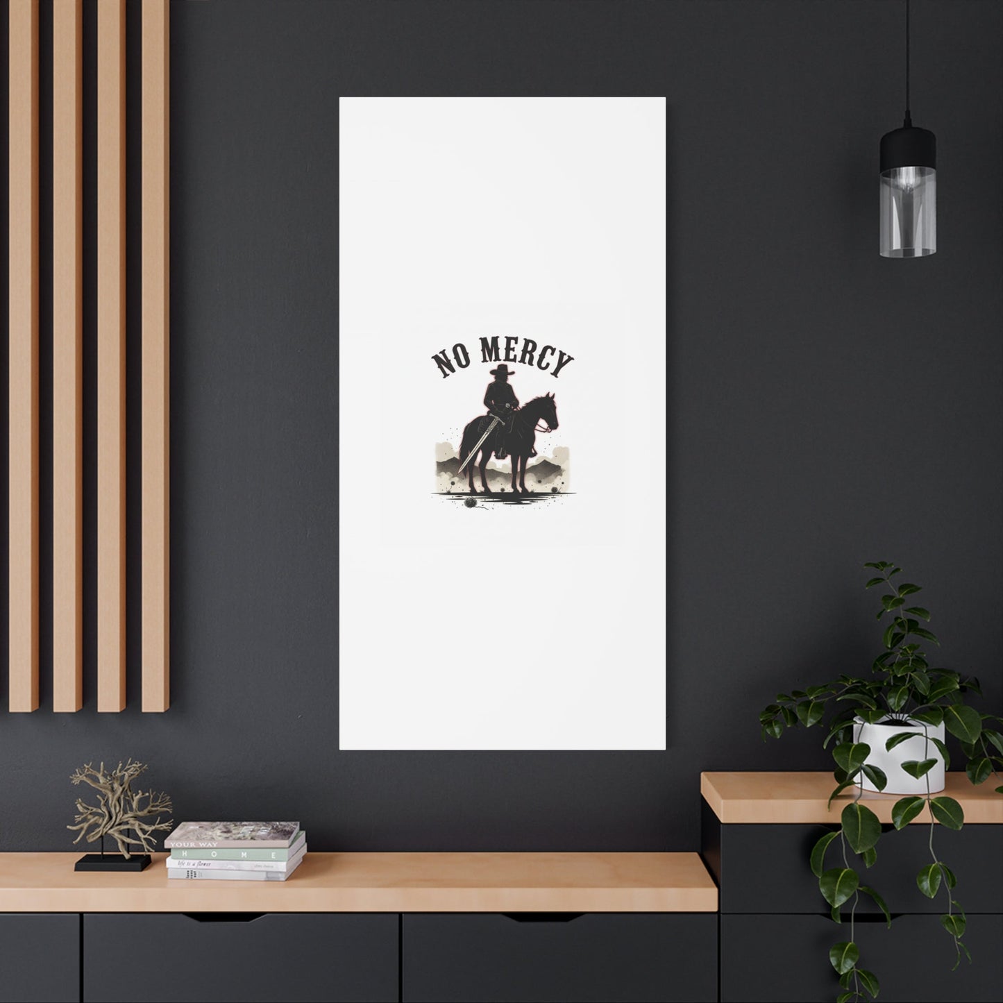 No Mercy Cowboy Skull Canvas | western skull art, gothic Americana