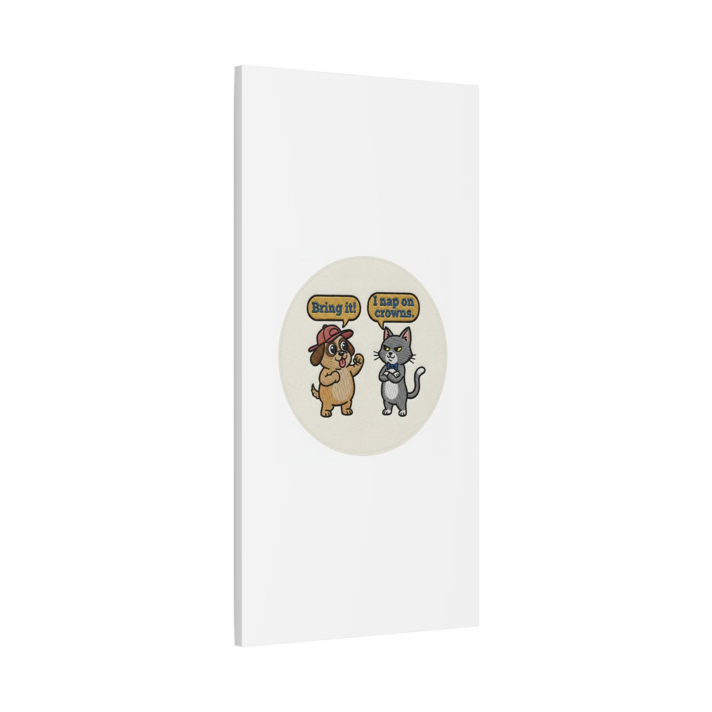 Funny Cat vs Dog Canvas | Pet Rivalry Wall Art