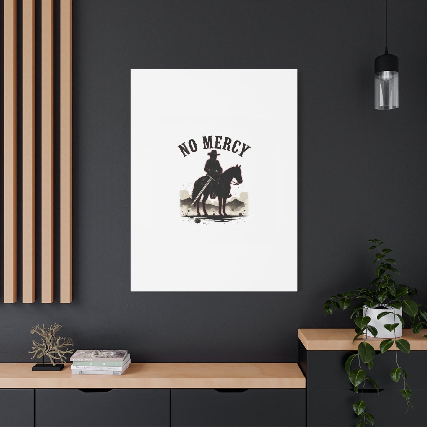 No Mercy Cowboy Skull Canvas | western skull art, gothic Americana