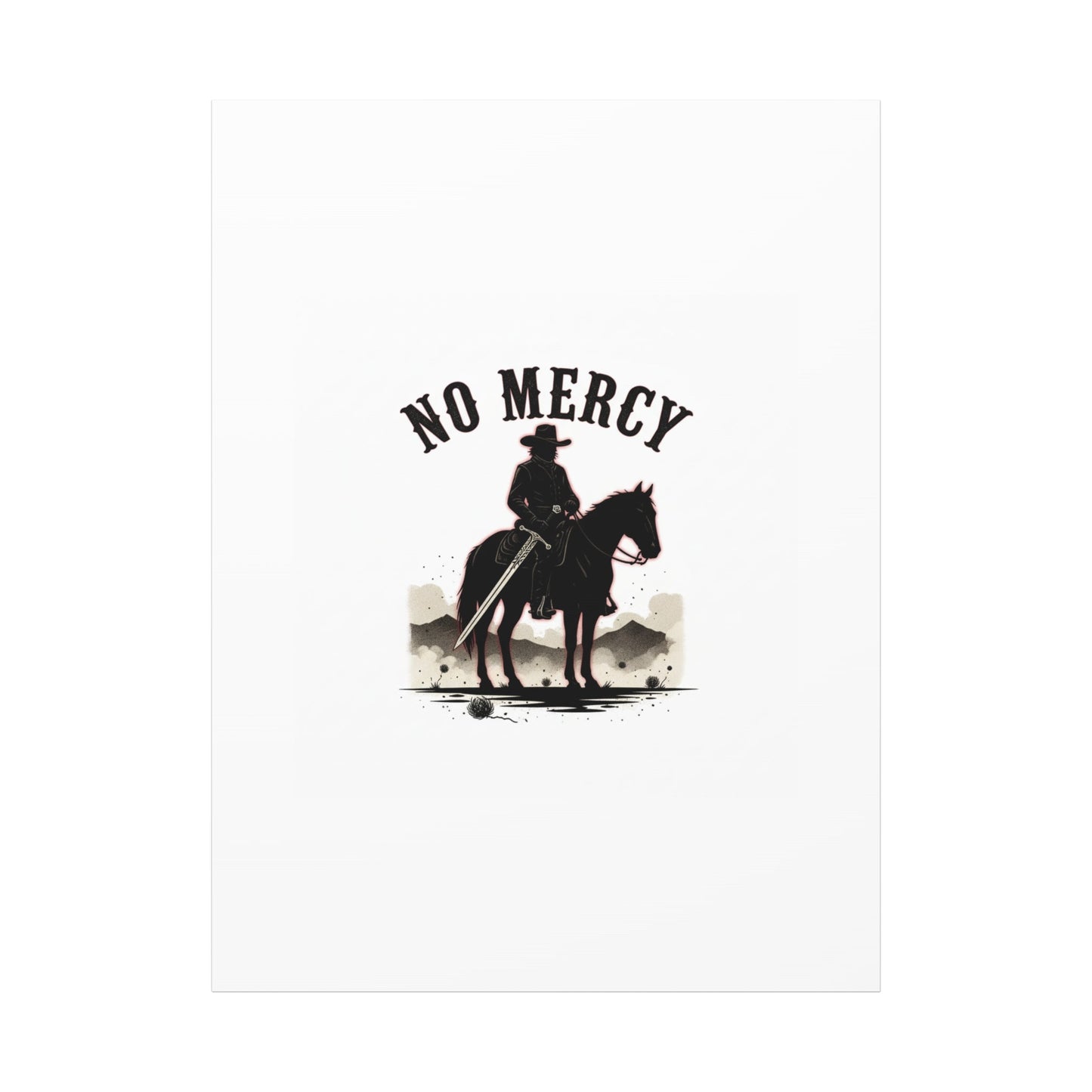 No Mercy Cowboy Skull Canvas | western skull art, gothic Americana