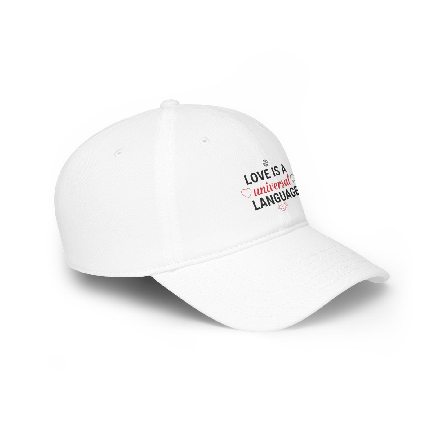 Low Profile Baseball Cap — "Love Is a Universal Language" Embroidered Beige Hat
