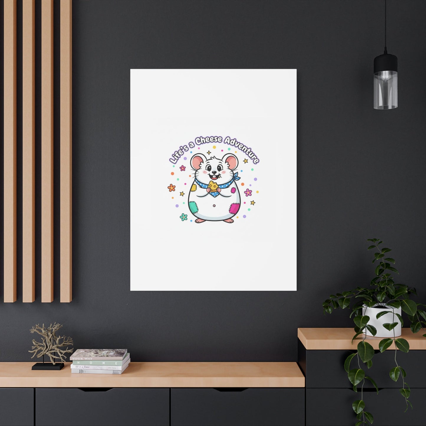 Life's a Cheese Adventure Canvas | Rodent-Core rat art print