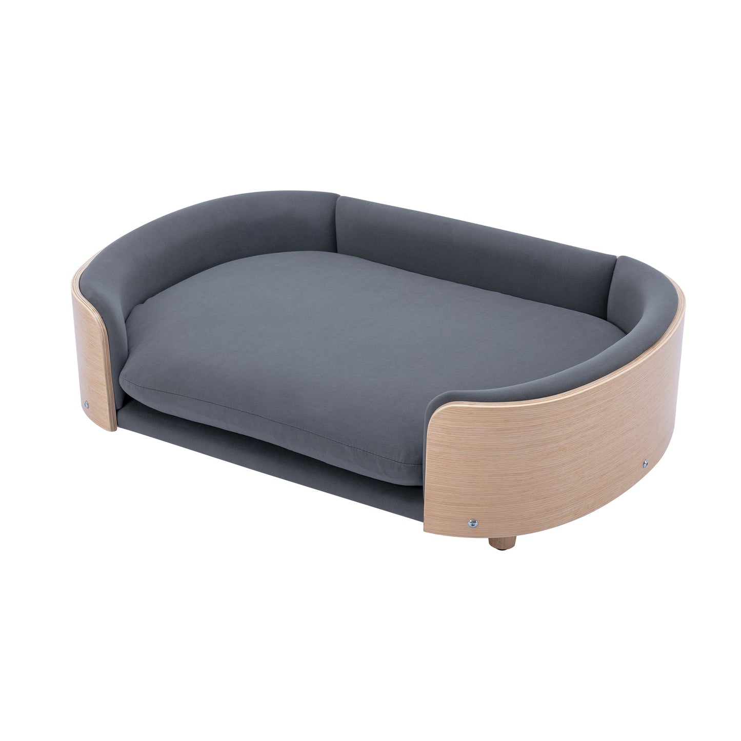 Scandinavian Style Elevated Dog Bed Pet Sofa with Solid Wood Legs and