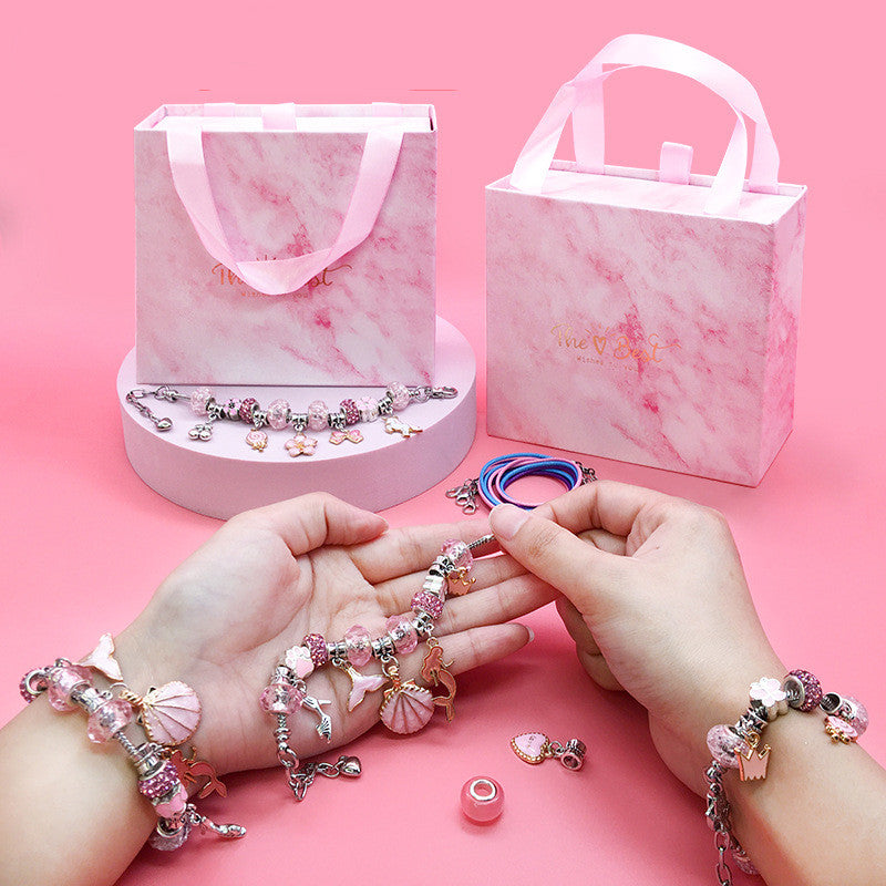 Cartoon Fancy Beaded Bracelet Set Handmade DIY Ornament Gift Box
