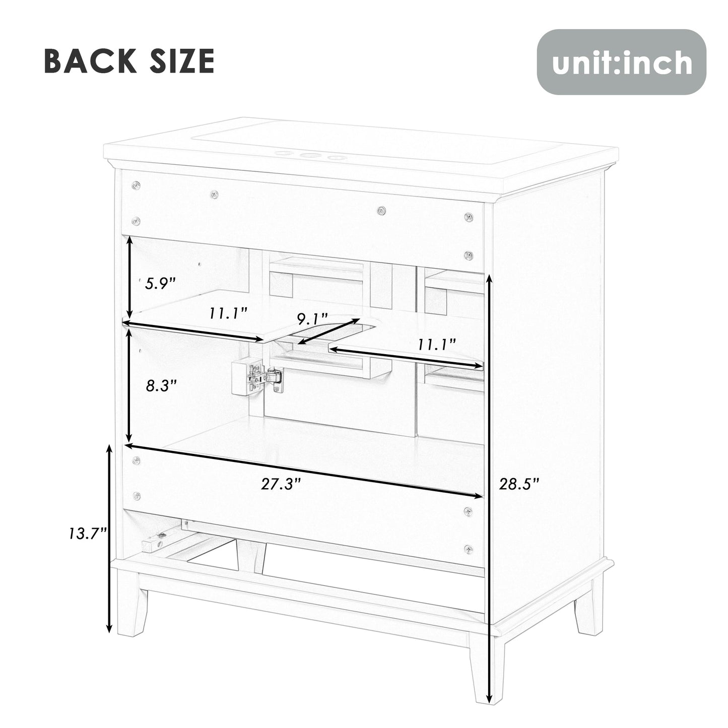 30 inch bathroom vanity no sink  base only gray