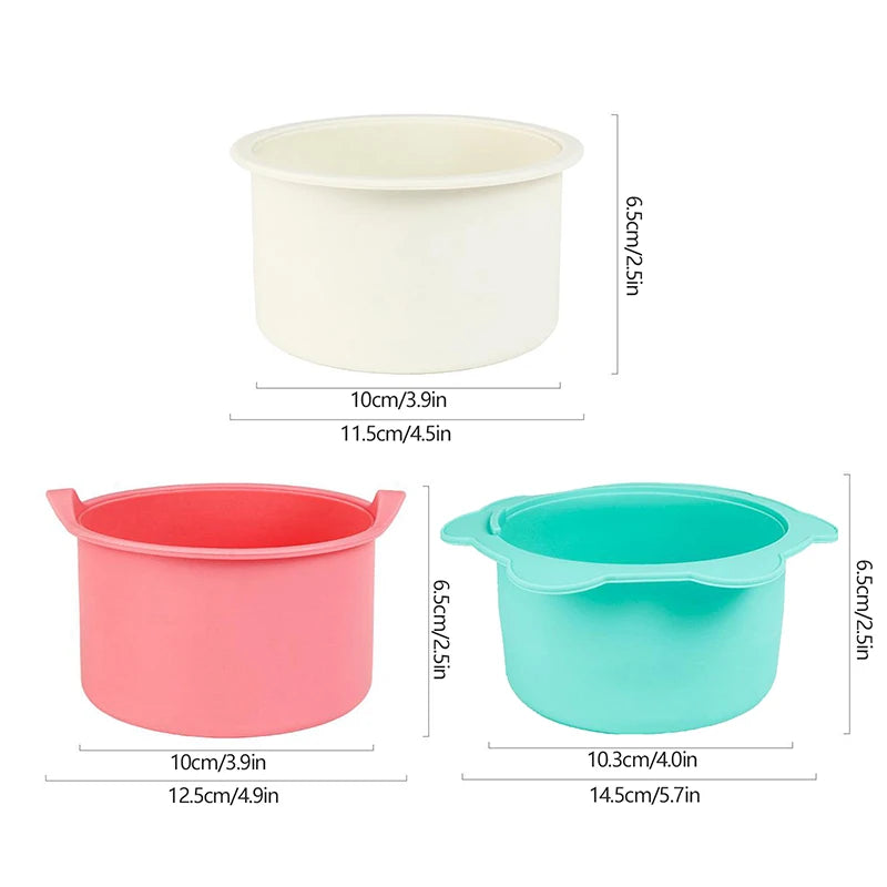 Wax Warmer Heat-resisting Replacement Silicone Bowls Hair Removal Wax With Stirring Stick Non-Stick Pan Hair Removal Tool