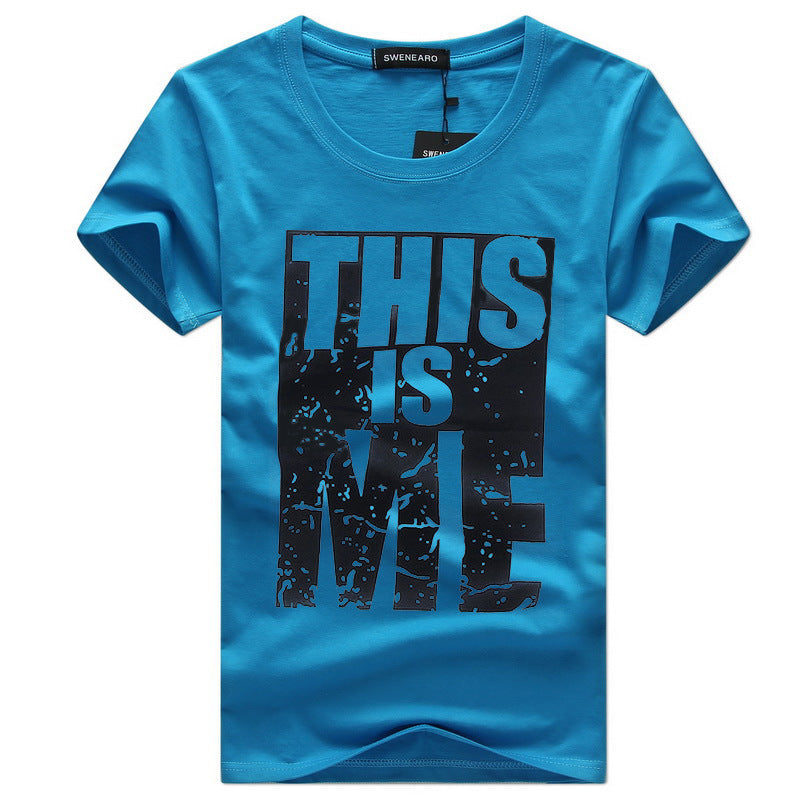 Men's  Plus Size Youth Half-Sleeved T-Shirt