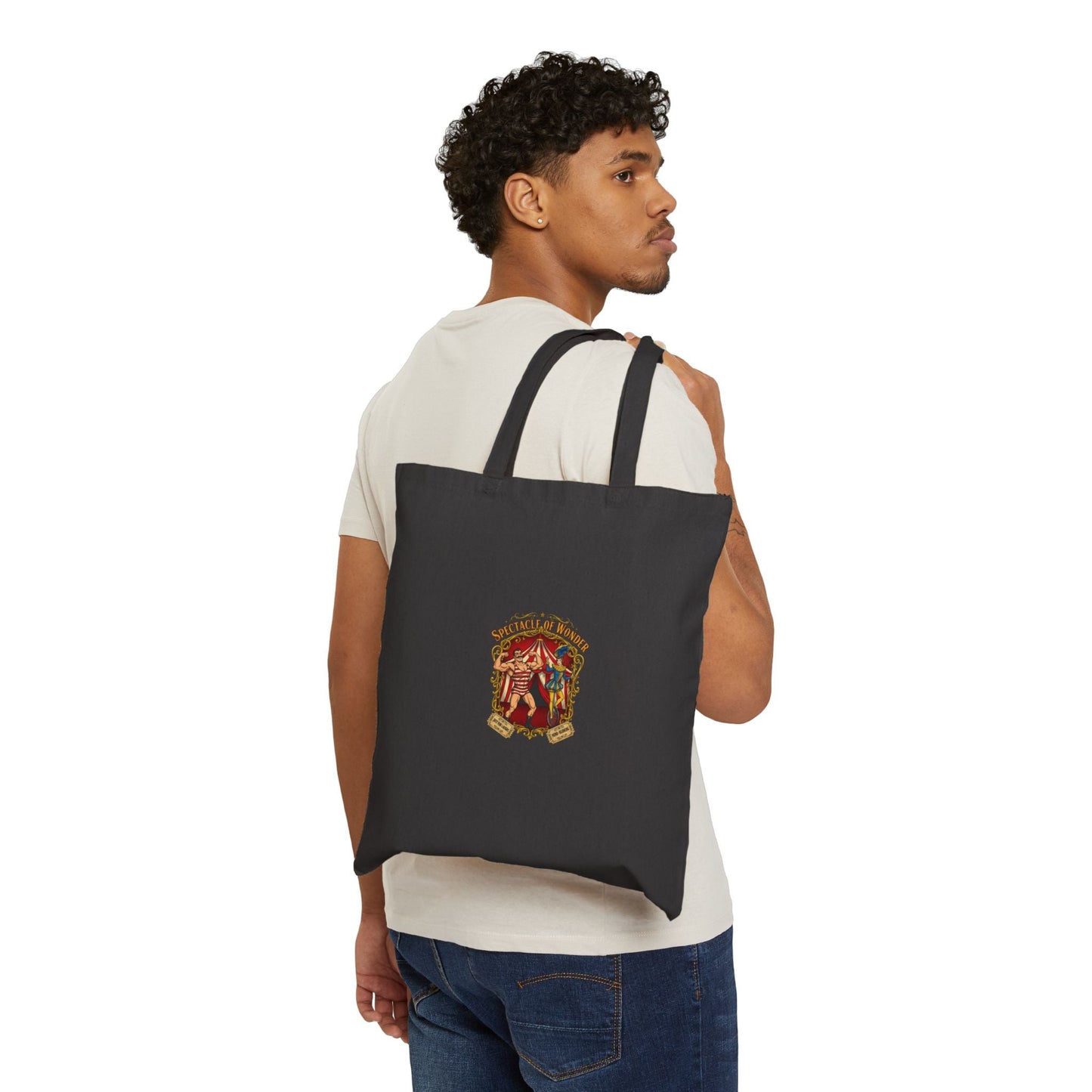 Vintage Circus Poster Tote | Campy Carnival Design, striped marquee aesthetic