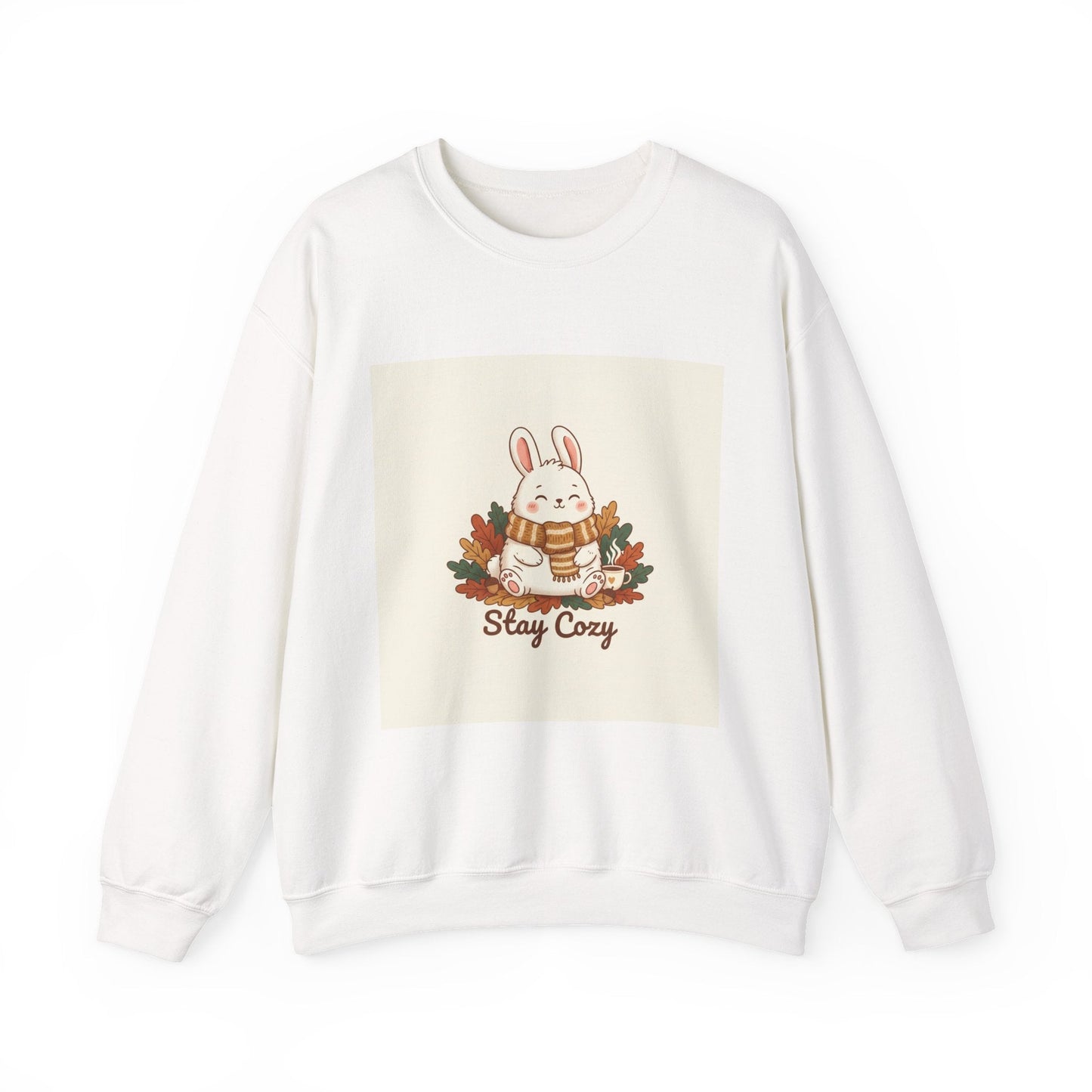 Stay Cozy Bunny sweatshirt | cute animal illustration, winter forest art
