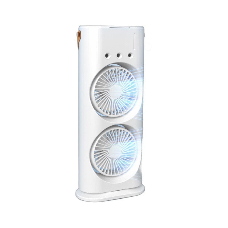 Rechargeable Portable Mini Fan with Spray Cooling – Desktop/ Room Use, Ventilation & LED Light