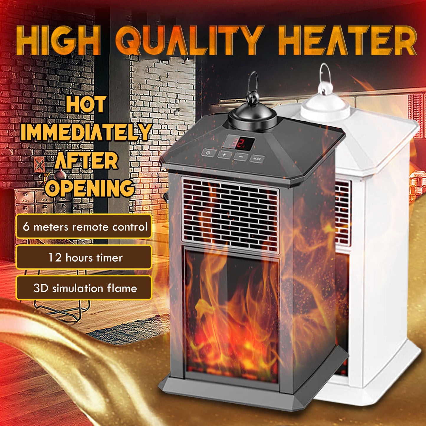 European 3D simulation flame electric fireplace
