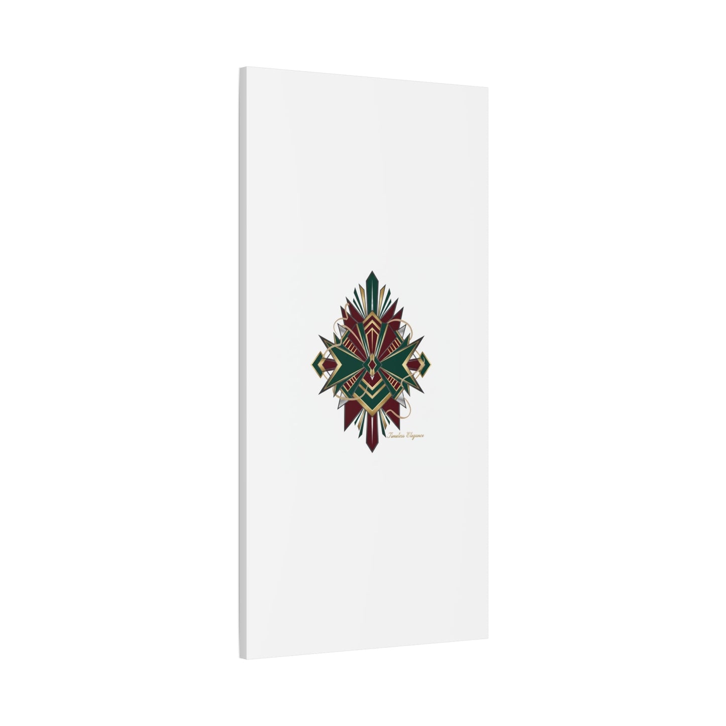 Art Deco geometric brass print Canvas | Neo-Deco chrome & gold fan motif