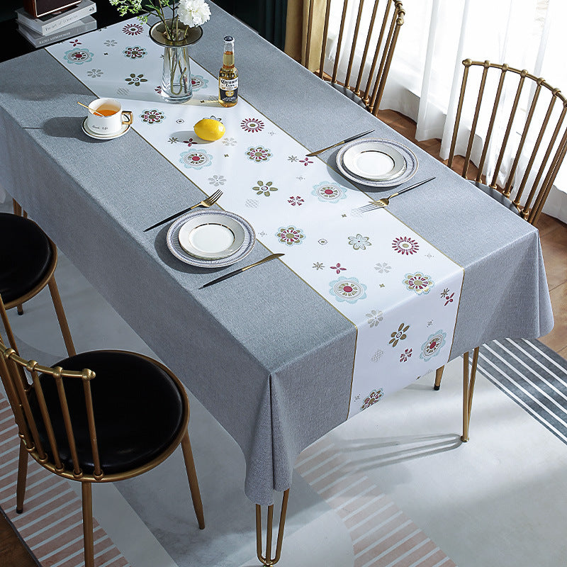 Printed Check Thickened Round Table Wash Free