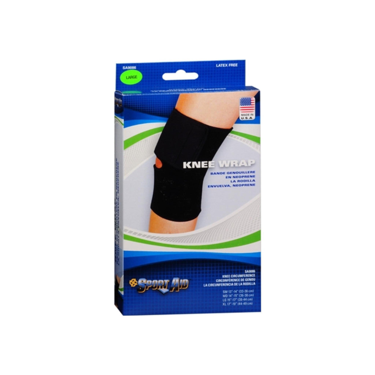 Knee Wrap Neoprene Sport Aid Black Large