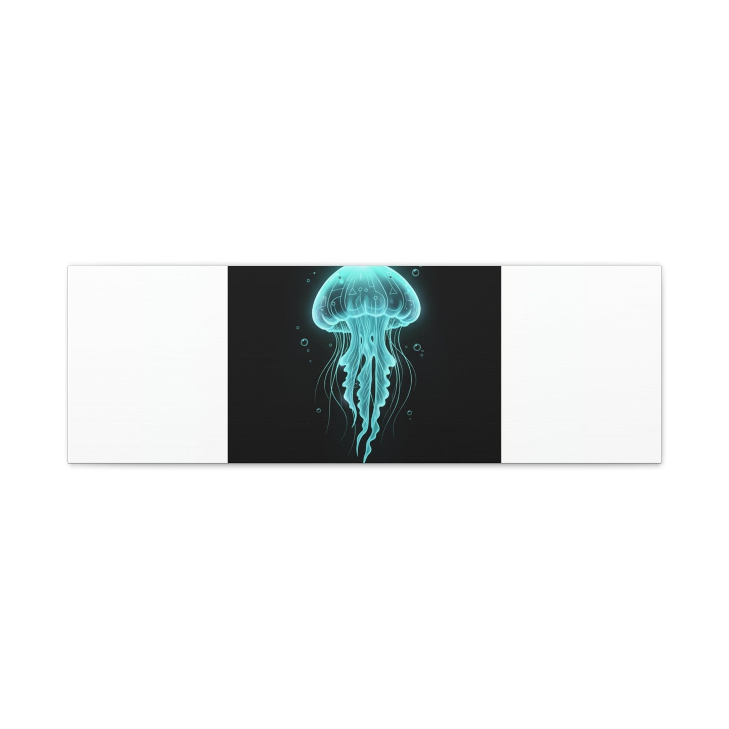 Bioluminescent Jellyfish Art Canvas | Deep Sea Aesthetic, Neon Glow