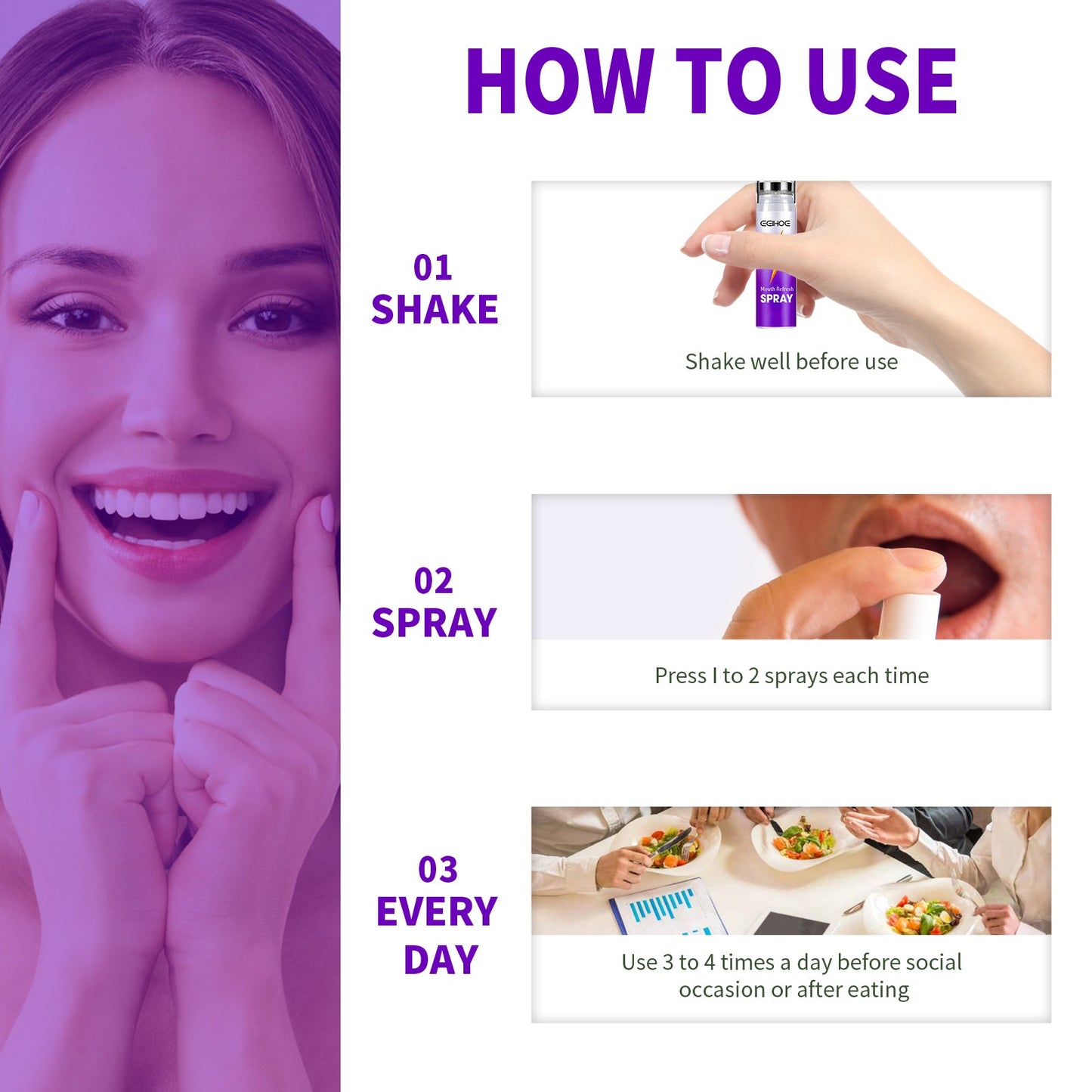 Fresh Mouth Spray, Clean Bad Breath Fresh Breath Fragrance Portable Spray