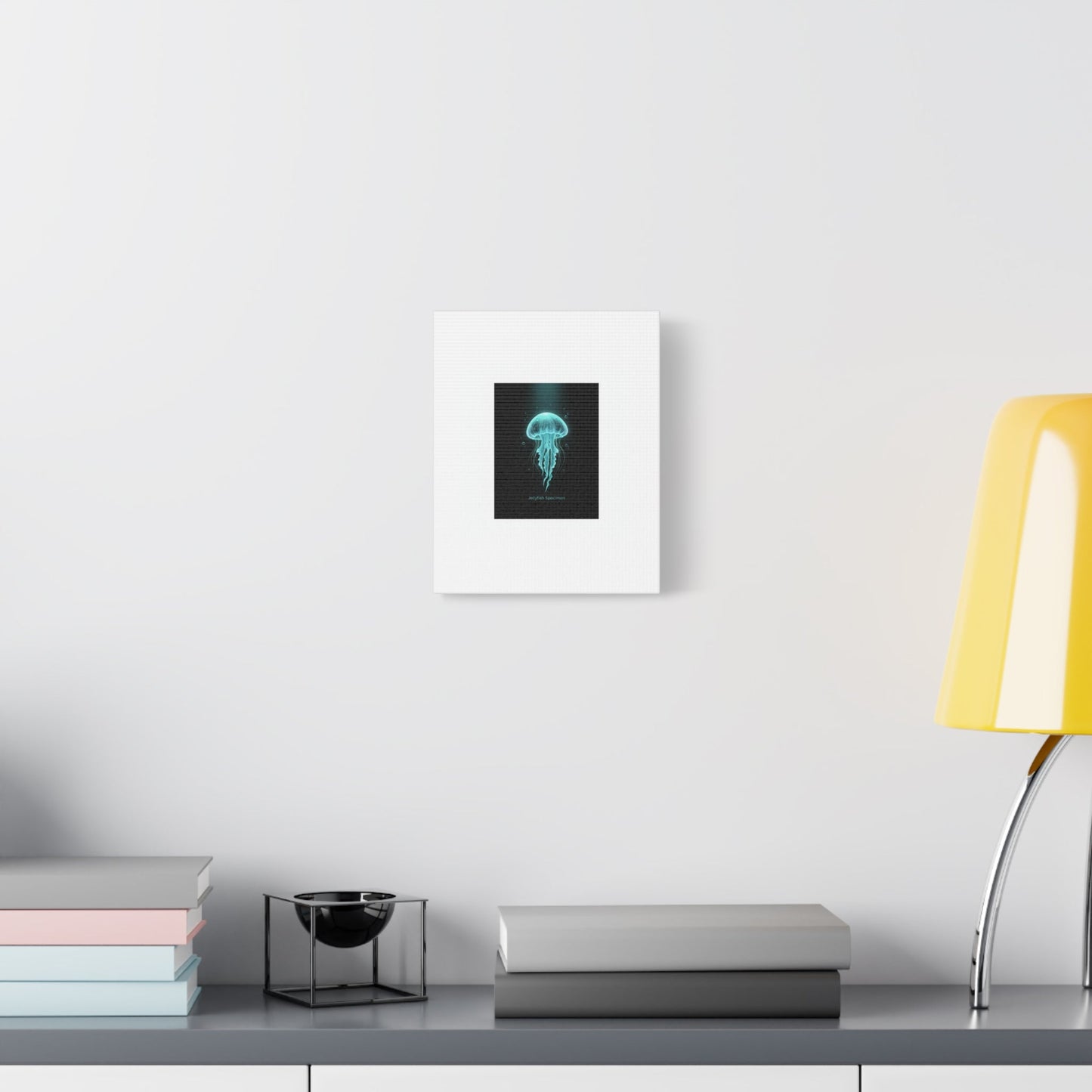 Bioluminescent Jellyfish Art Canvas | Deep Sea Aesthetic, Neon Glow