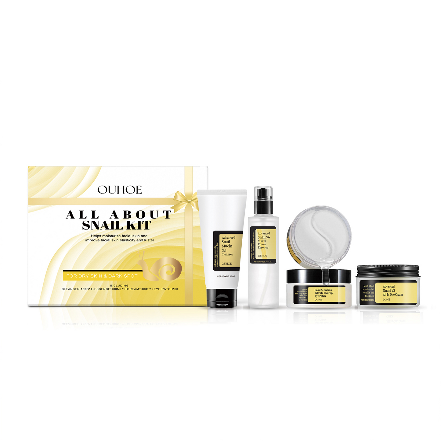 Snail Facial Care Gift Box, Nourishing And Repairing Skin, Moisturizing And Hydrating Delicate Gift Box Packaging