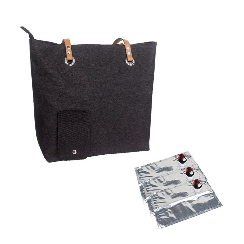 Outdoor portable portable beach red wine bag insulated ice bag picnic bag