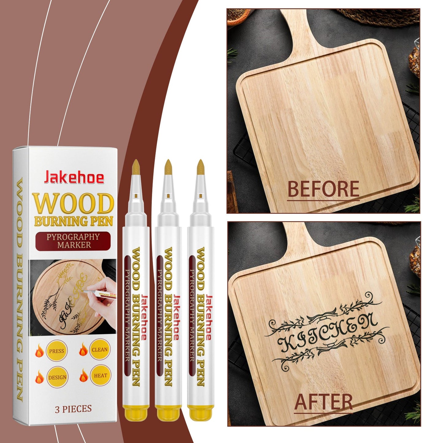 Woodworking Drawing Pen, Woodworking Burning Pen Wood Pyrography Pen Drawing Scorch Pen Wood Mark Number