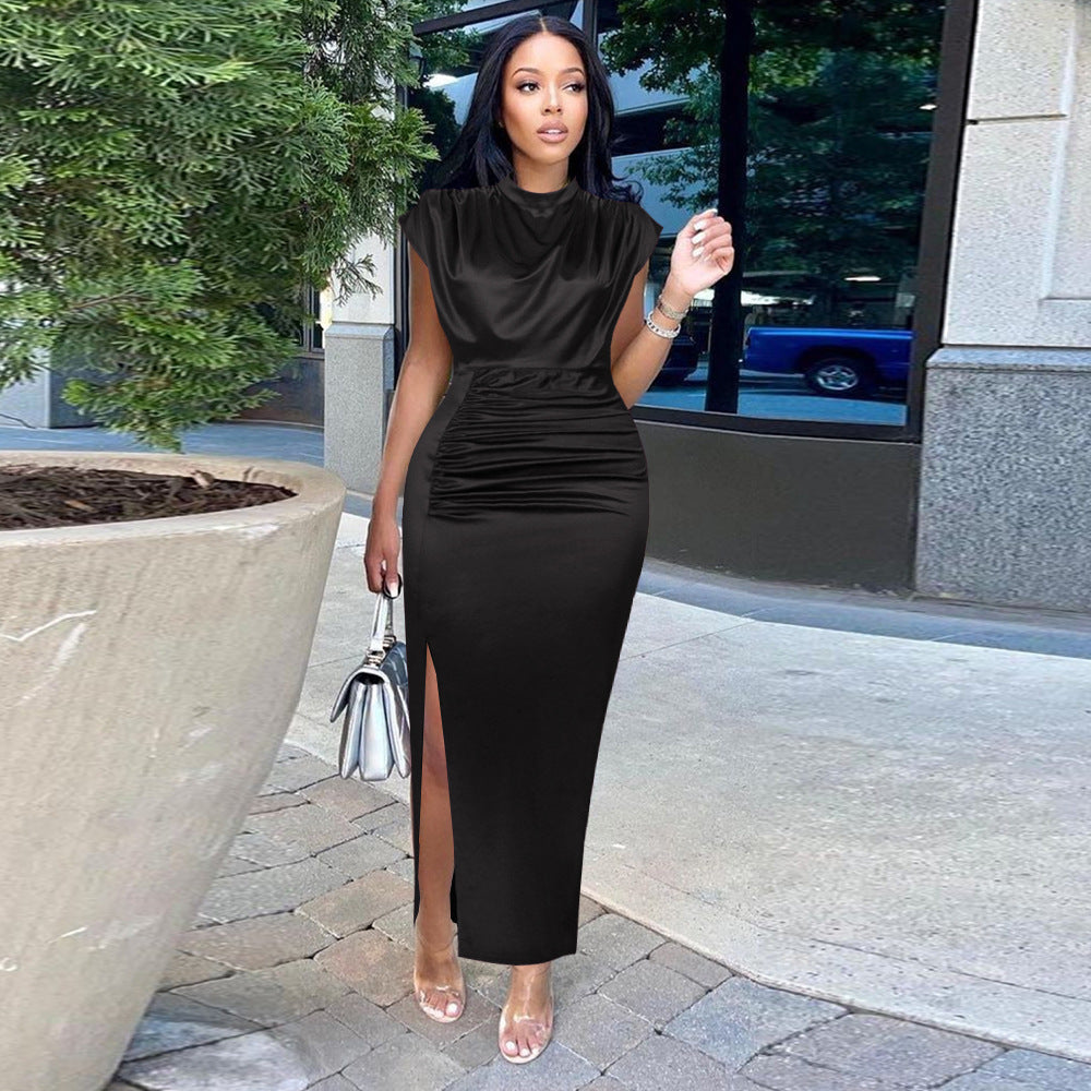 New Burgundy Cashmere Plus Size Dresses Women Dress Summer