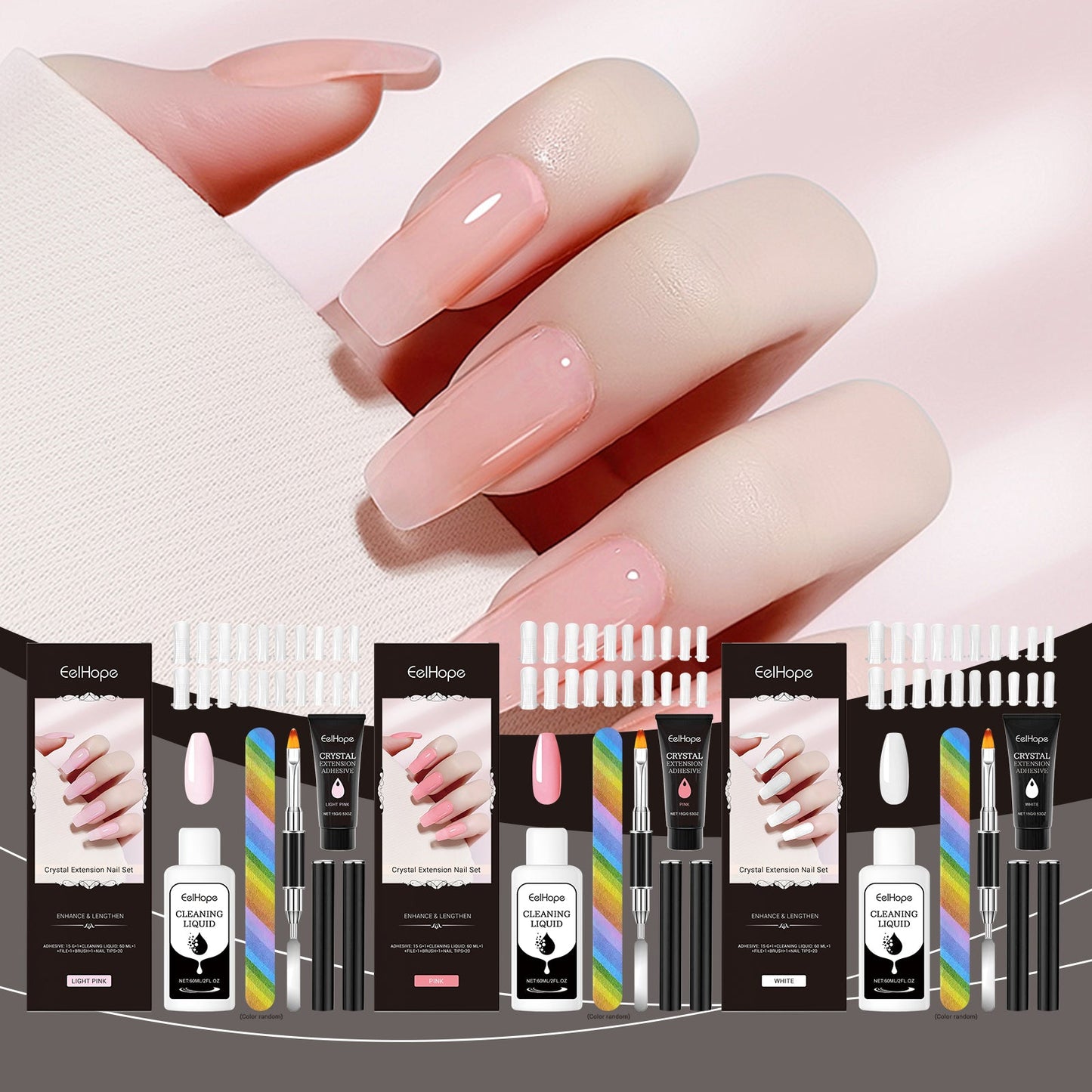 Crystal Extension Nail Set Nail Glue Simple Style Natural Three-Dimensional Modeling Nail Tool Set