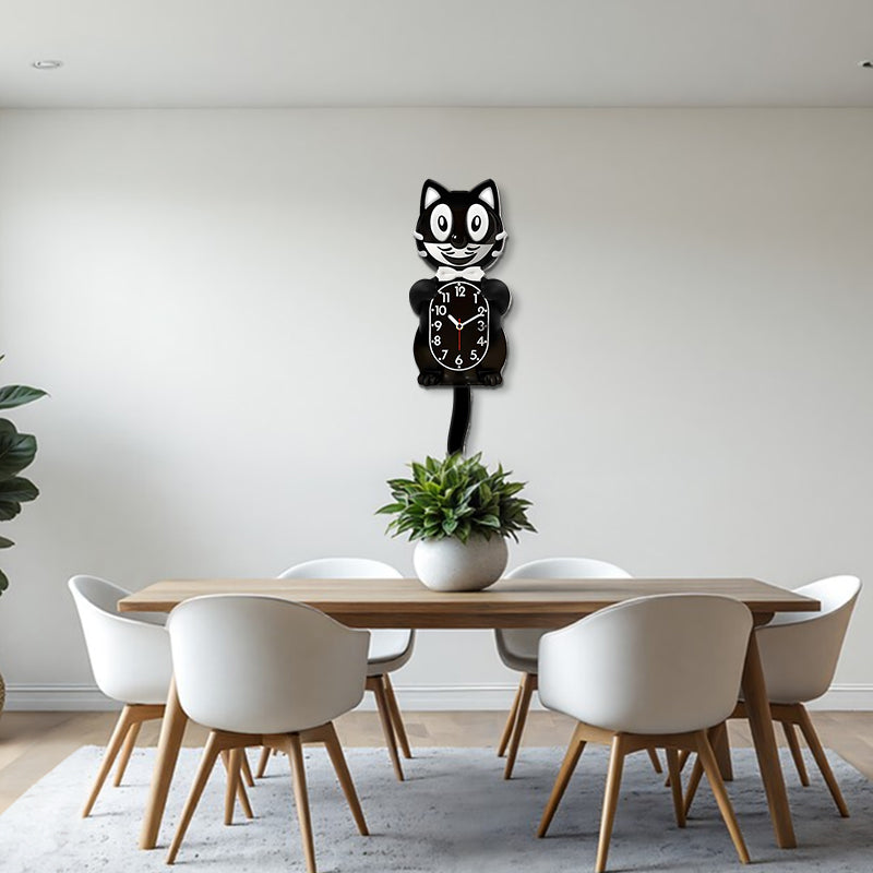 New Hot American Classic Kit Cat Clock: Swing Tail, Creative, Cute Gift, Retro Decor, Hanging Design.