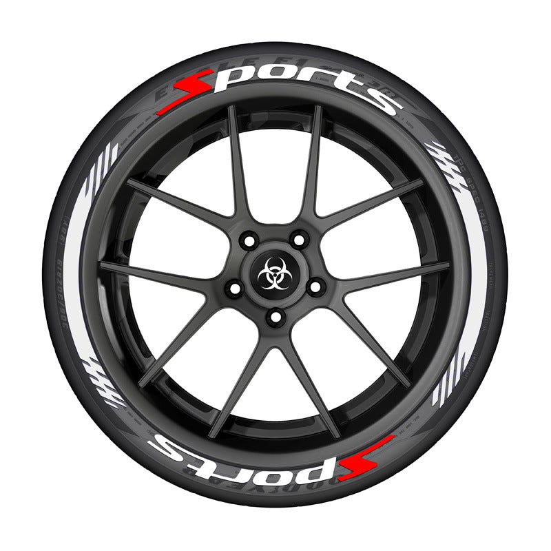 SPORTS series car tire letter sticker DIY sticker personalized modification sticker 3D three-dimensional all-in-ode tire sticker