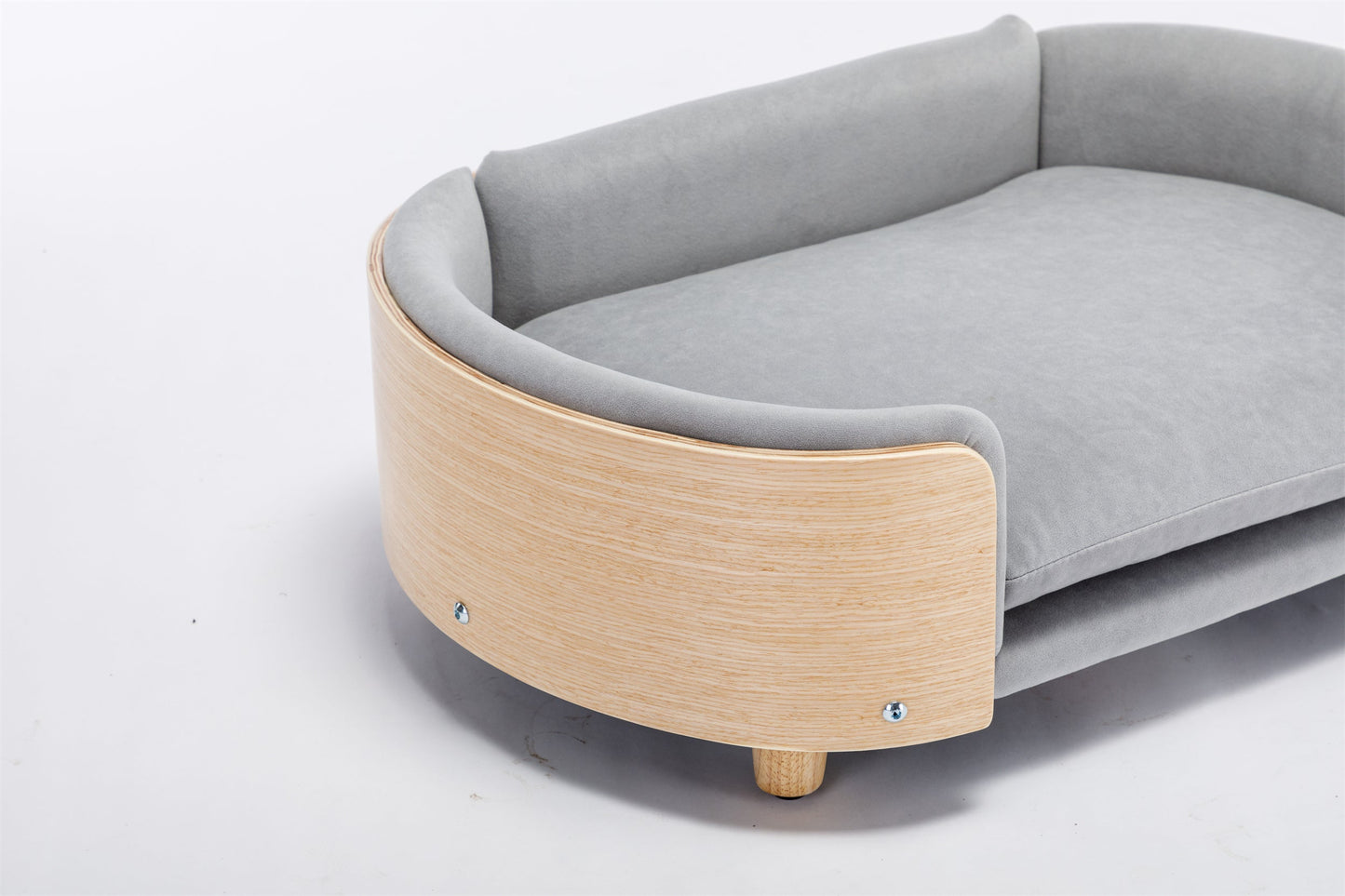Scandinavian Style Elevated Dog Bed Pet Sofa with Solid Wood Legs and