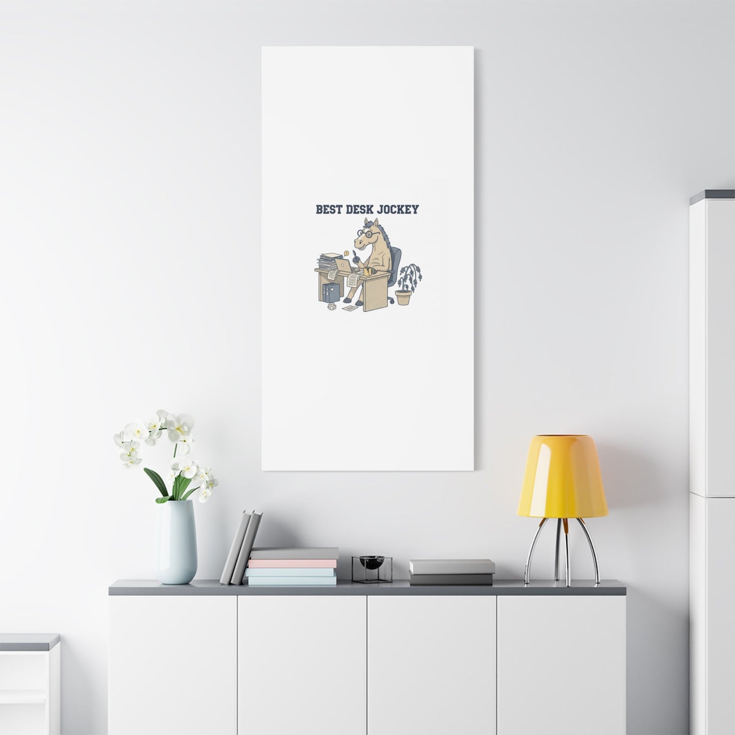 Best Desk Jockey Canvas, Workhorse Office Art | Corporate Burnout Parody