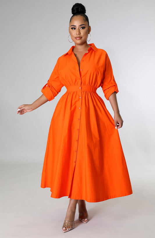 Casual Long Sleeve Plus Size Women's Shirt