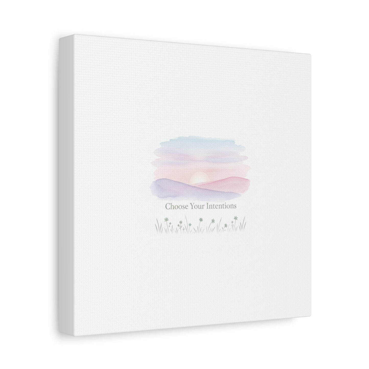Choose Your Intentions Canvas, soft wellness poster, pastel gradient mindfulness art