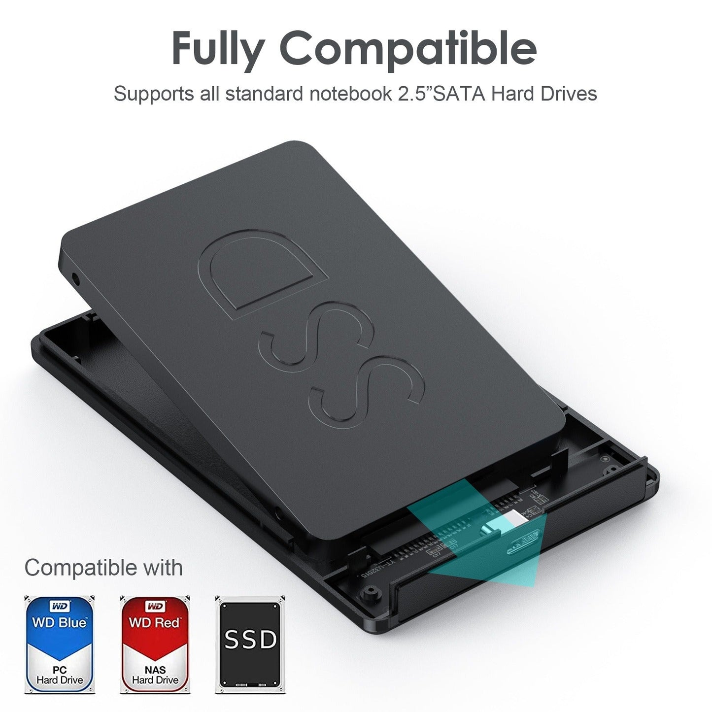 2.5-inch SATA portable hard drive box USB 3.0 portable hard drive protection box