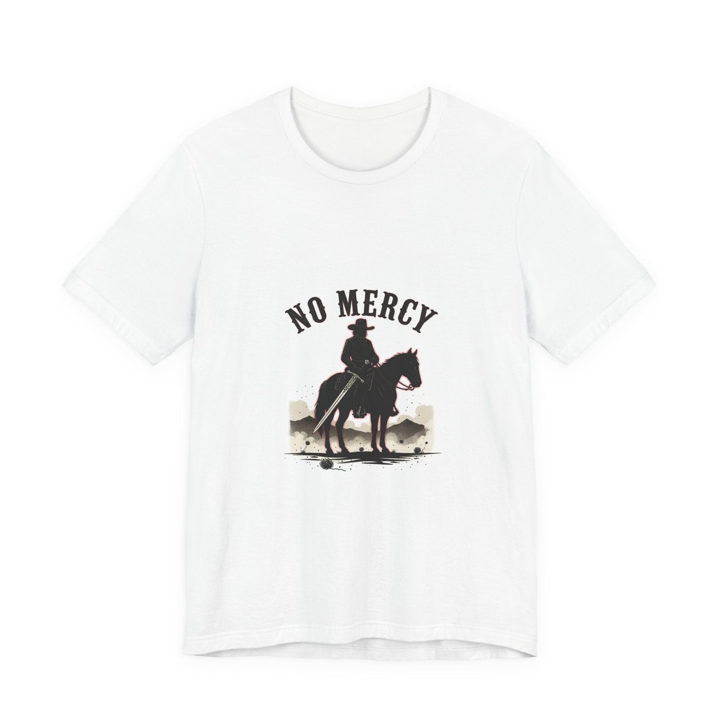 No Mercy Cowboy Skull Tee | Western-Gothic, desert noir design