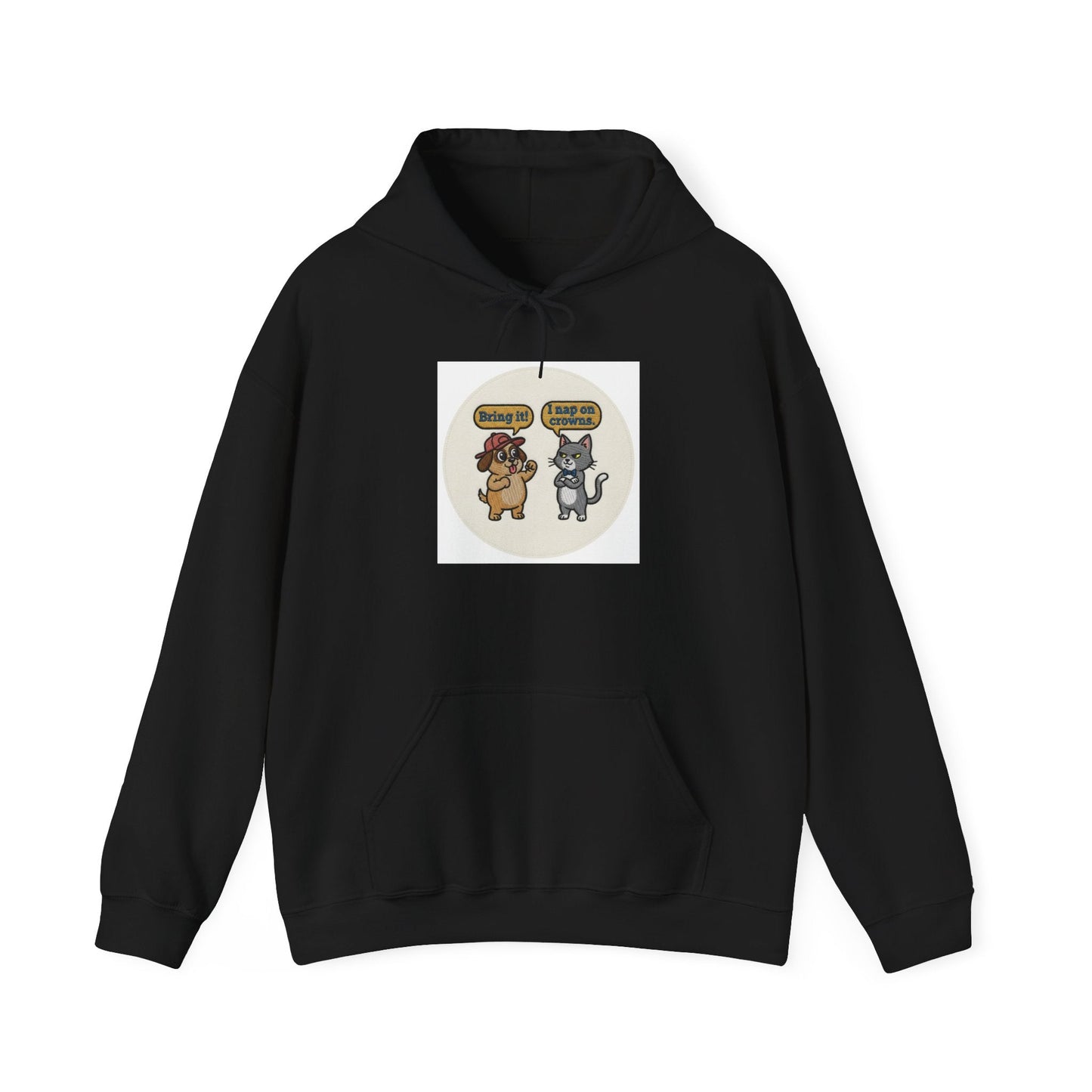 Funny Cat vs Dog Hoodie — Humorous Pet Rivalry Sweatshirt