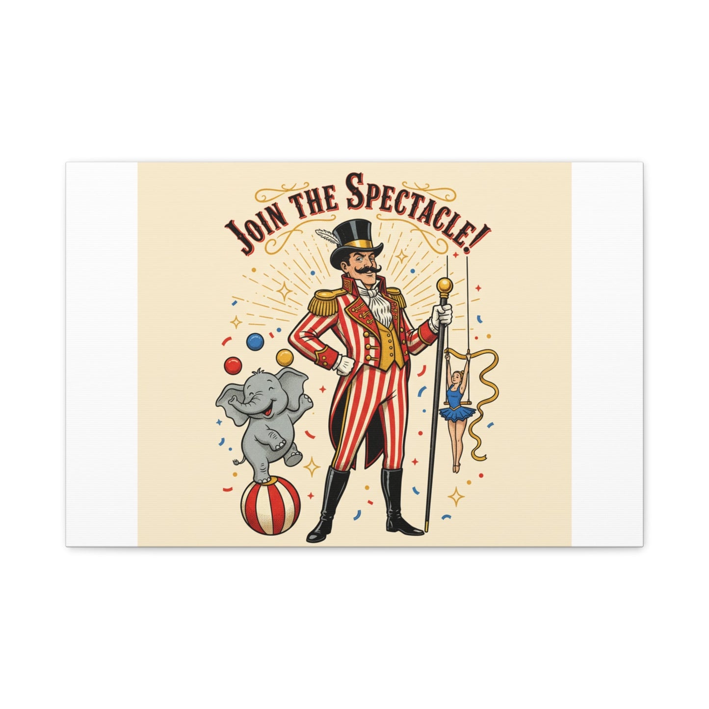 Join the Spectacle Circus Art Print | Matte Canvas, Stretched, Vintage Carnival Design