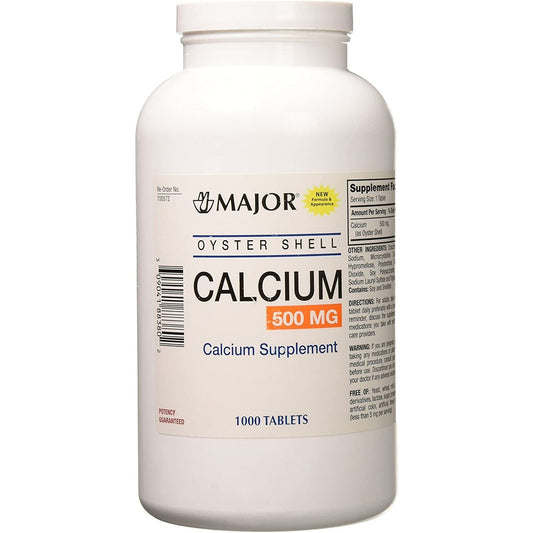 Major Oyster Shell Calcium Supplement – 500mg, 1000 Tablets