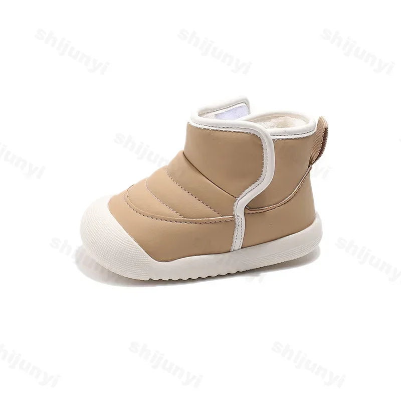 Autumn Winter Children Snow Boots Baby Girls Boys Boots Soft Sole Non-slip Infant Toddler Shoes Outdoor Thick Plush Kids Boots
