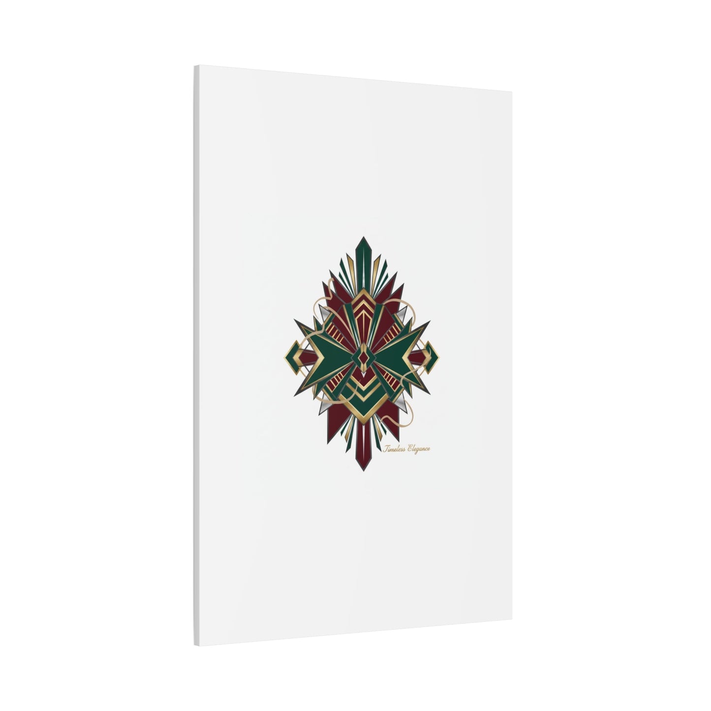 Art Deco geometric brass print Canvas | Neo-Deco chrome & gold fan motif