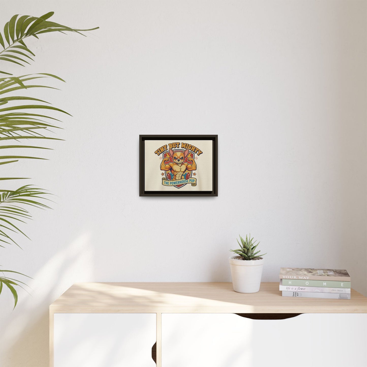Framed Matte Canvas - "Tiny But Mighty: The Powerhouse Pup"