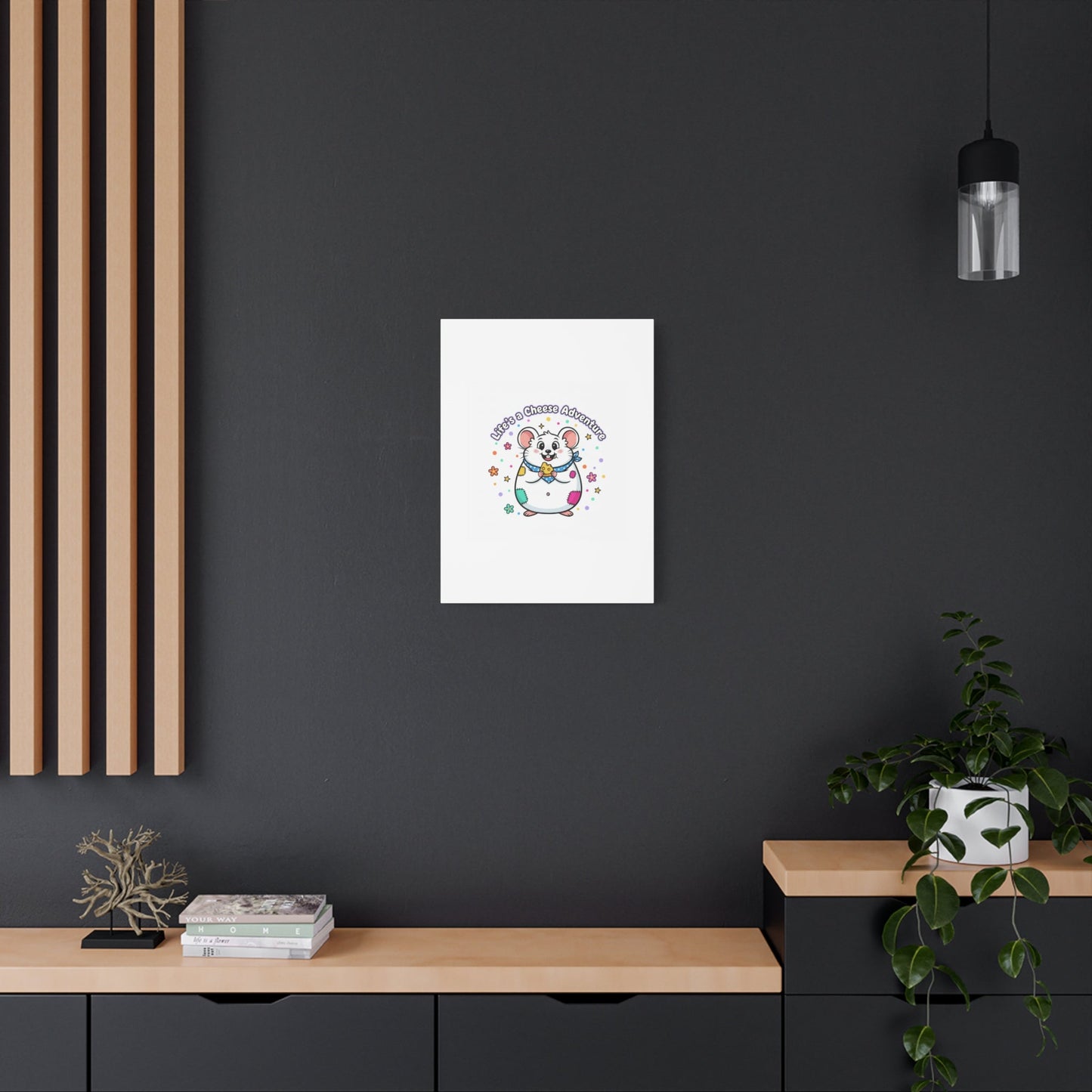 Life's a Cheese Adventure Canvas | Rodent-Core rat art print