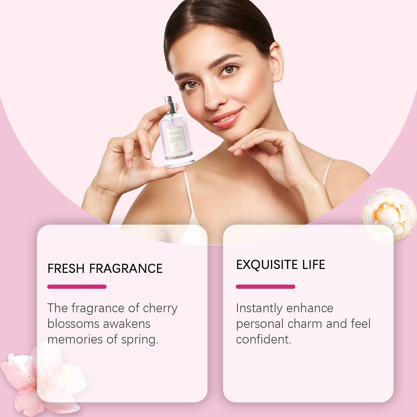 Cherry Blossom Body Hair Eau De Parfum Spray Elegant Fresh Dating Atmosphere Natural Niche Eau De Parfum Spray