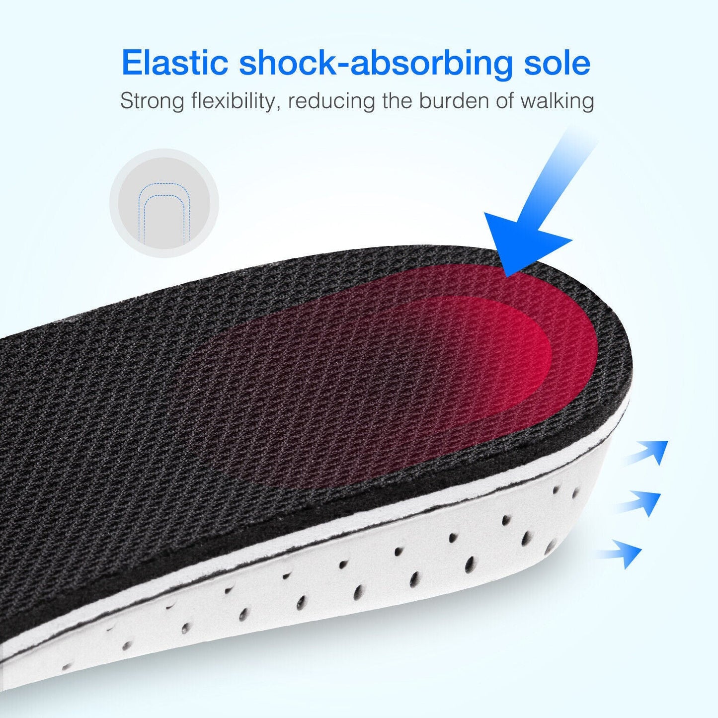 Men Women Invisible Height Increase Insoles Heel Lift Taller Shoe
