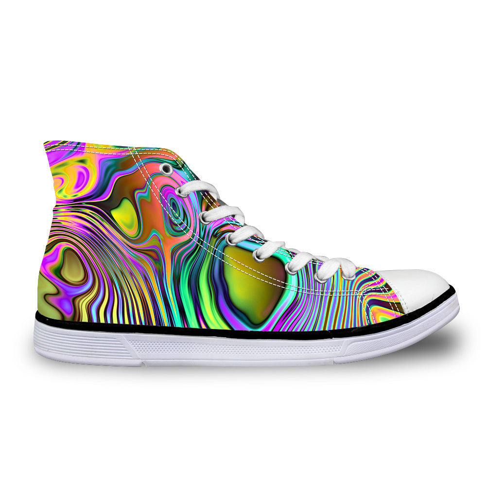 Colorful corrugated canvas shoes