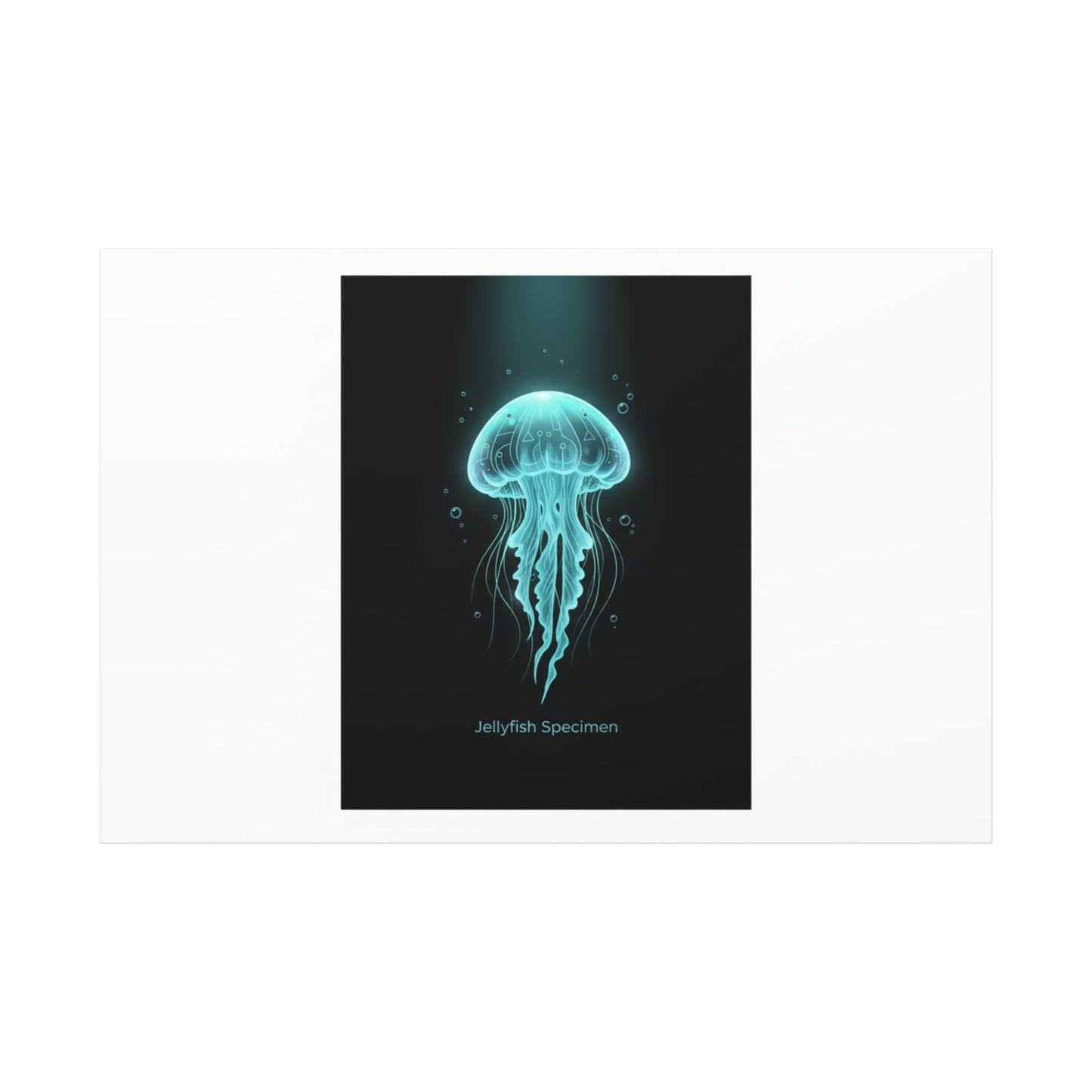 Bioluminescent Jellyfish Art Canvas | Deep Sea Aesthetic, Neon Glow
