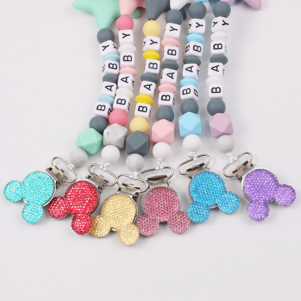 Five pointed star silicone pacifier chain pacifier chain baby products silicone pacifier clip baby teether anti-drop chain anti-drop belt