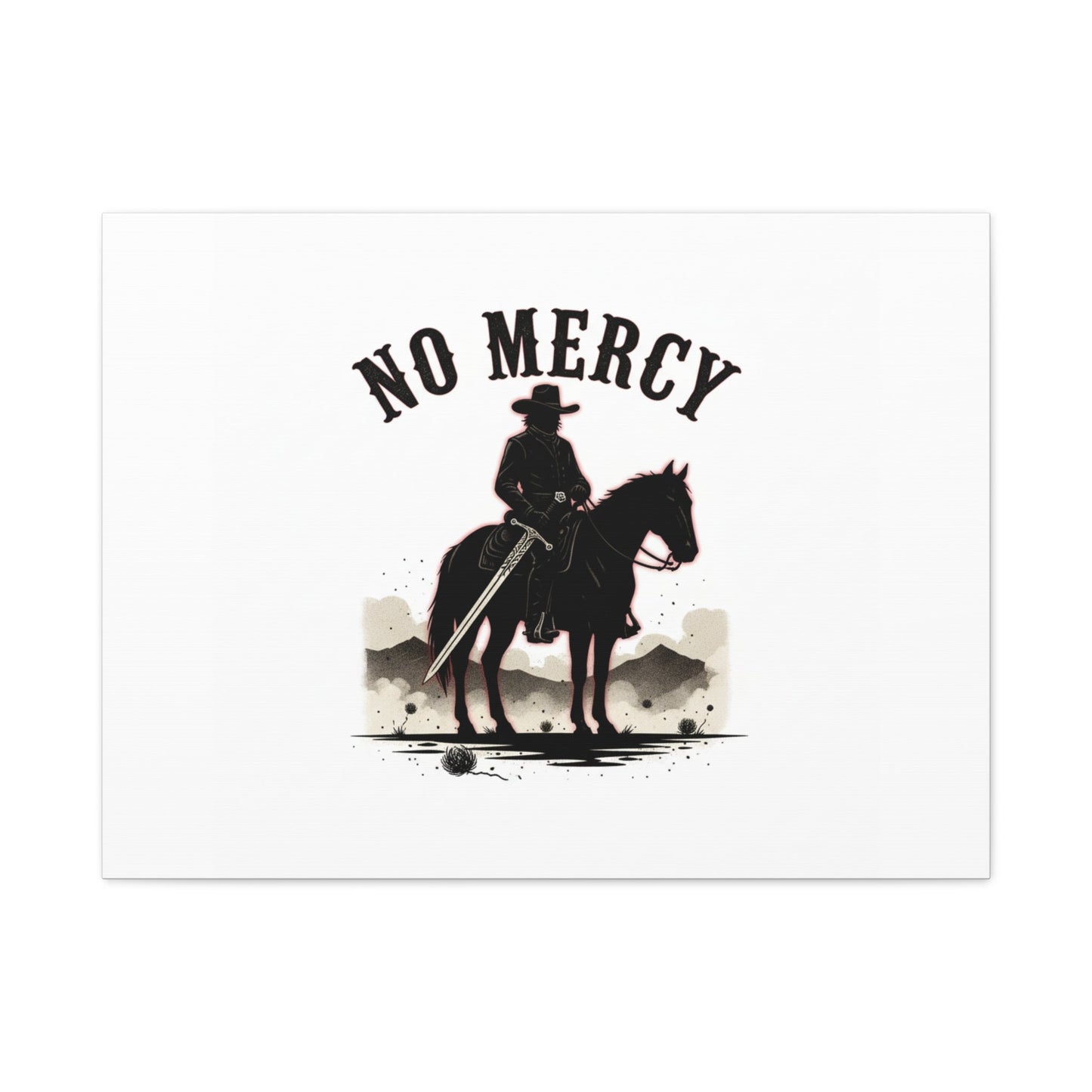 No Mercy Cowboy Skull Canvas | western skull art, gothic Americana