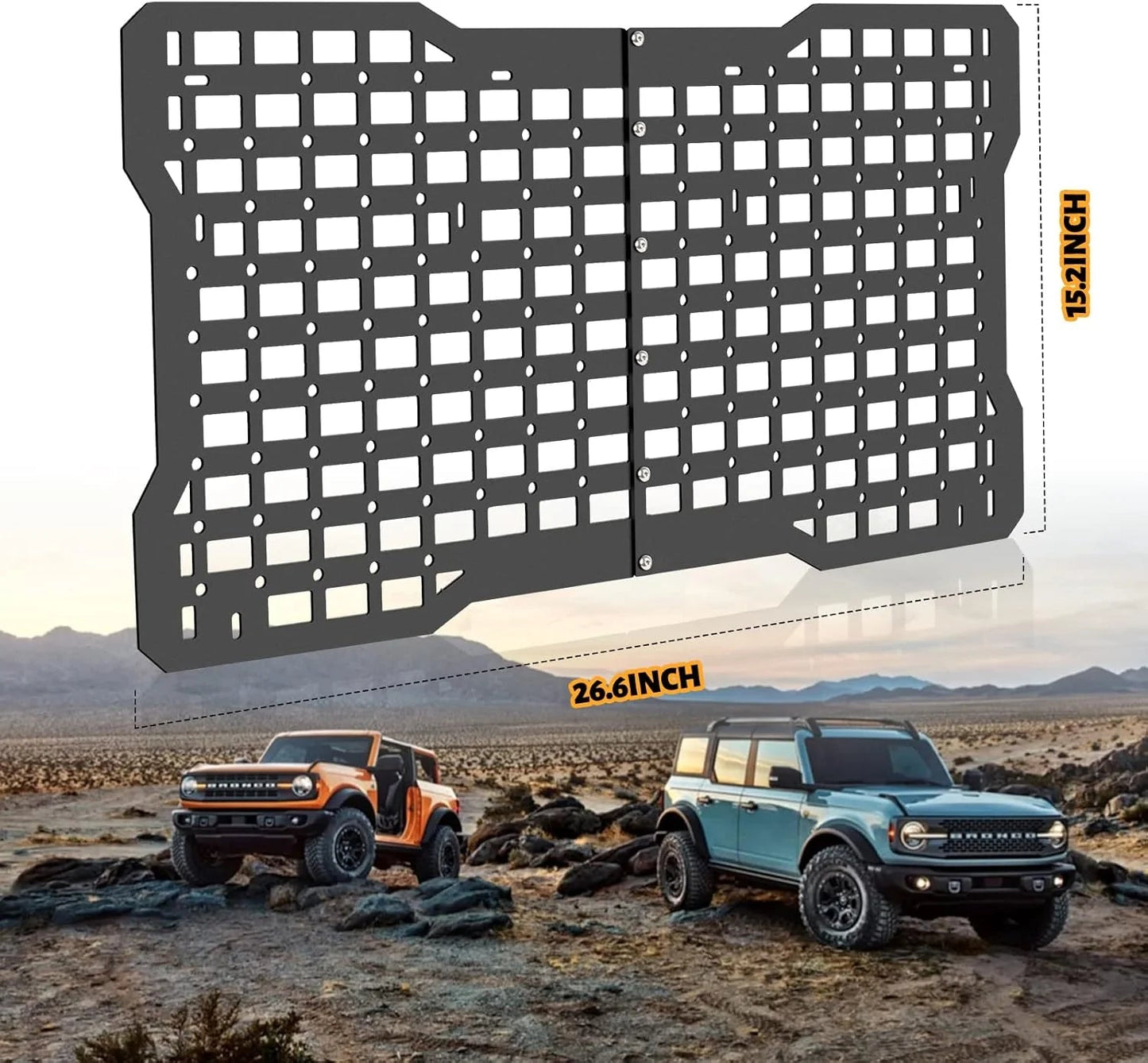 OFF ROAD Tailgate Storage Panel Tailgate Molle Panel Steel Cargo Shelf Storage Luggage Holder Carrier for Ford Bronco Accessorie