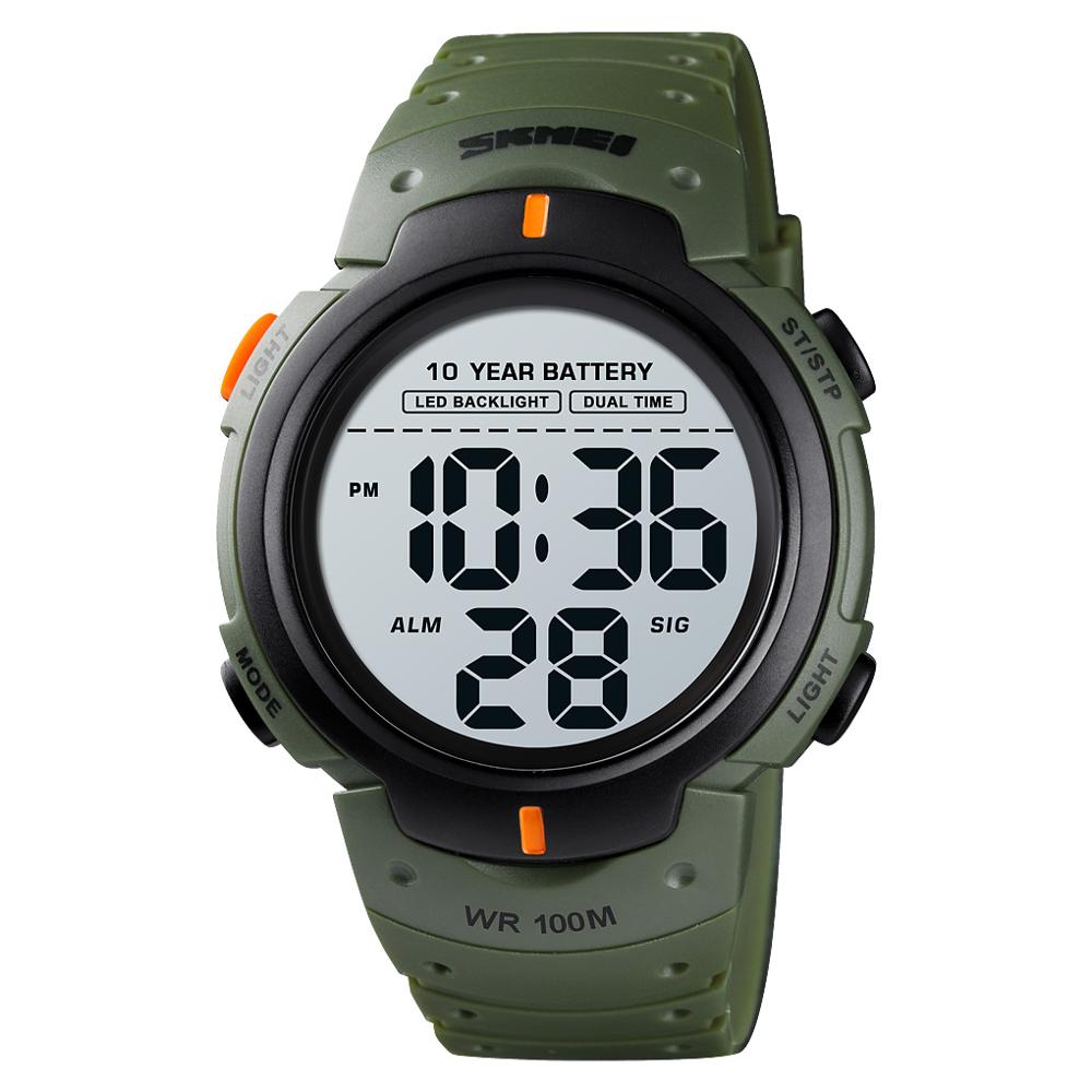 SKMEI 10 Years Battery Men's Watch 100M Waterproof Alarm Clock Sport Watches LED Digital Man Wrist Watch relogio masculino 1560